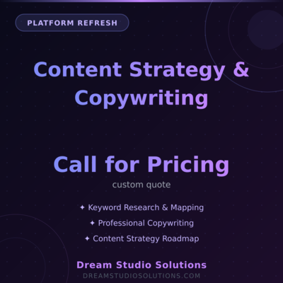 Content Strategy & Copywriting Package - Keyword-mapped copy for up to 5 pages, aligned to your SEO strategy. Professionally written content that ranks and converts, tailored to your business and audience. - Available from Apex Digital Marketing