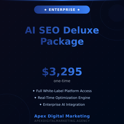 AI SEO Deluxe Package - Cutting-edge SEO transformation for enterprise clients - Available from Apex Digital Marketing