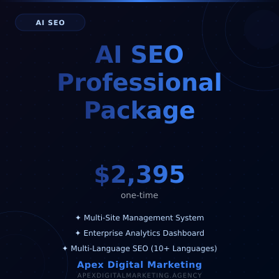AI SEO Professional Package - Comprehensive AI SEO solutions for large businesses - Available from Apex Digital Marketing