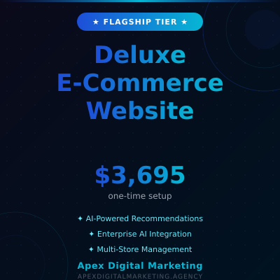 Deluxe E-Commerce Website Package - Ultimate e-commerce solution for enterprise retail platforms - Available from Apex Digital Marketing