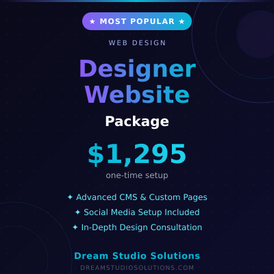 Designer Website Package - Expanded features and advanced functionality for growing businesses - Available from Apex Digital Marketing
