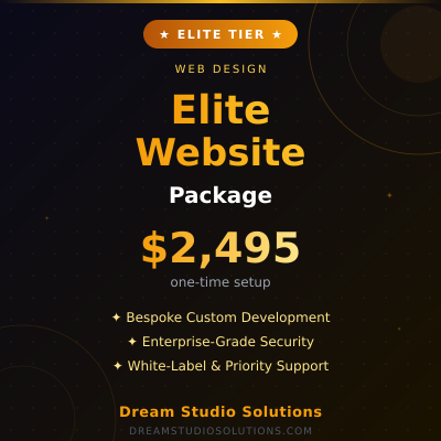 Elite Website Package - Elite Enterprise-level bespoke features and premium integrations - Available from Apex Digital Marketing