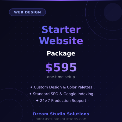 Starter Website Package - Perfect for small businesses getting started online - Available from Apex Digital Marketing